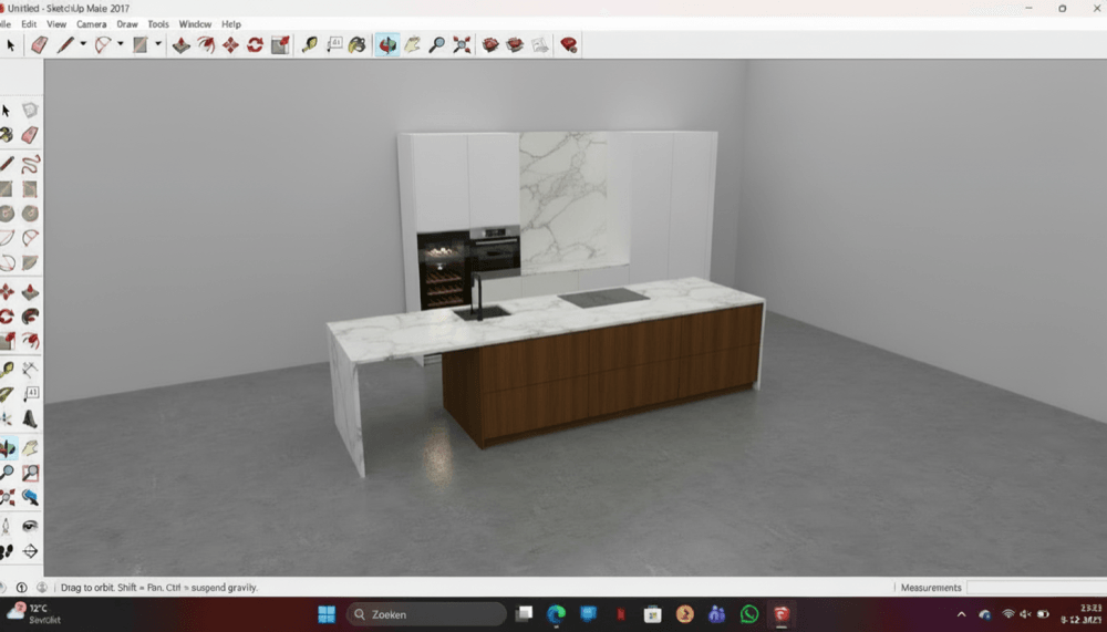 Screenshot van een AI-renderflow voor interieurbouwers